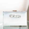 Satin Rhinestone Bow Clutch