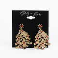 Christmas Tree Earrings w/ Rhinestone Accents