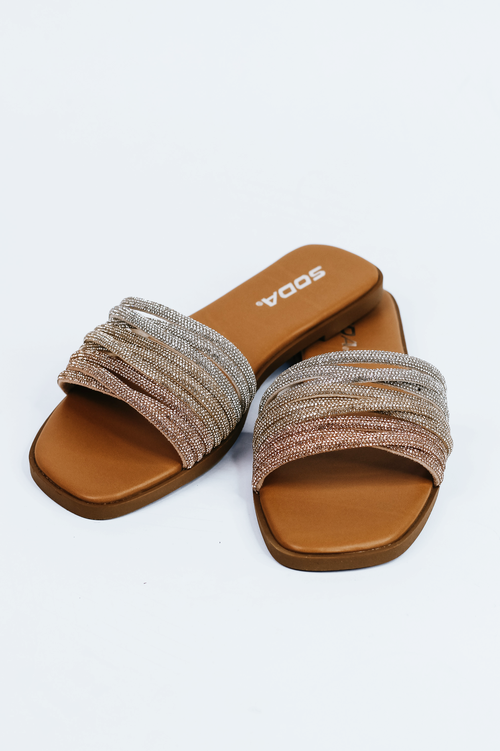 Tri Gold Roped Rhinestone Flats (SALE)