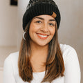Puffer Beanie with Pom