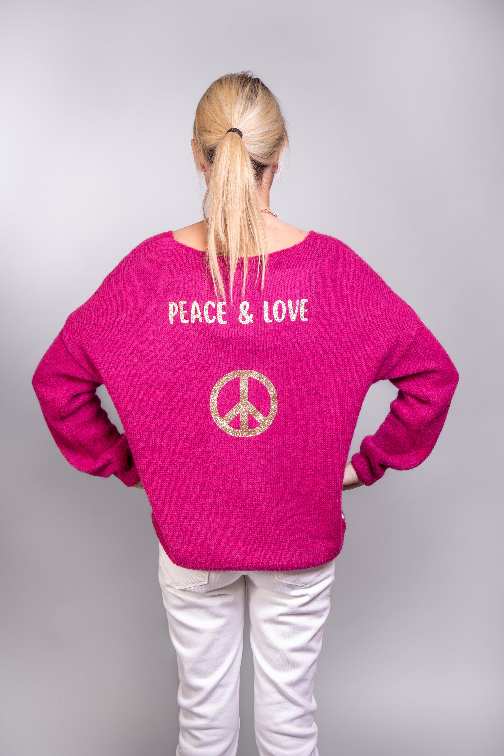 Peace & Love V-Neck Sweater