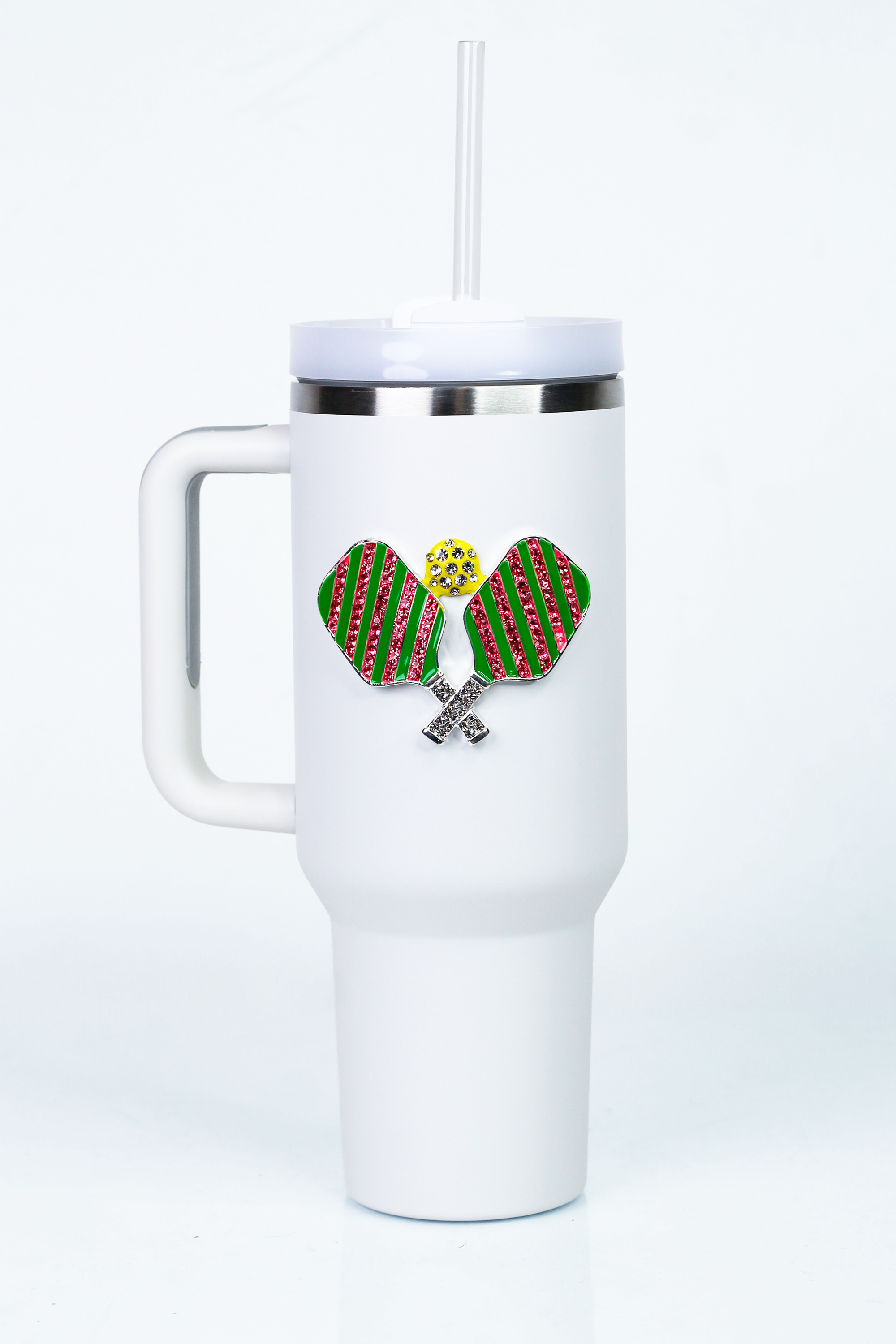 Rhinestone Pickleball 40oz Stainless Steel Tumbler
