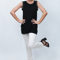 Sleeveless Top w/ Lace & Rhinestone Armhole Trim