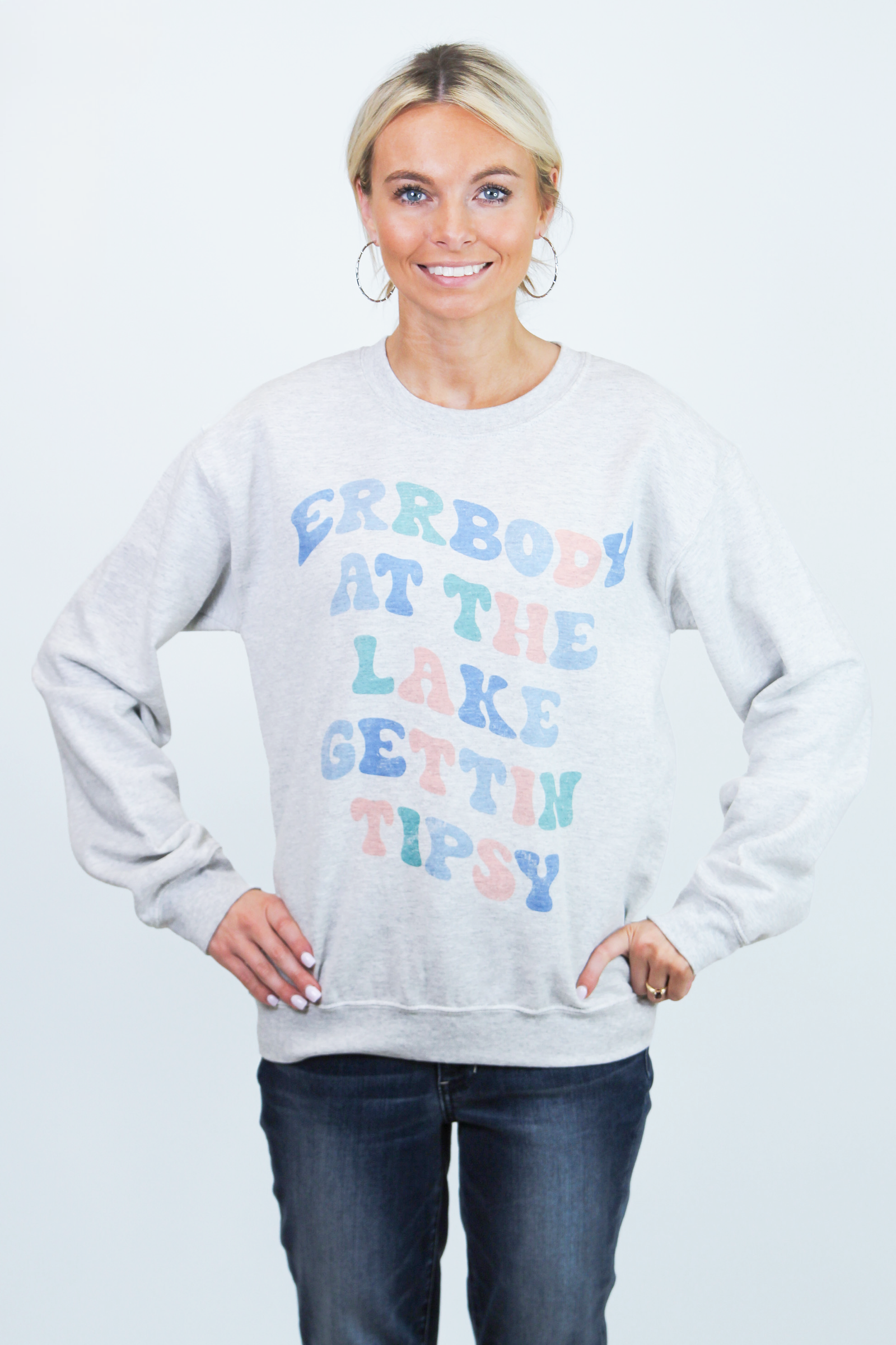 "Getting Tipsy At The Lake" Graphic Sweatshirt (SALE)