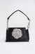 Satin Evening Bag w/ Rhinestone Flower & Handle