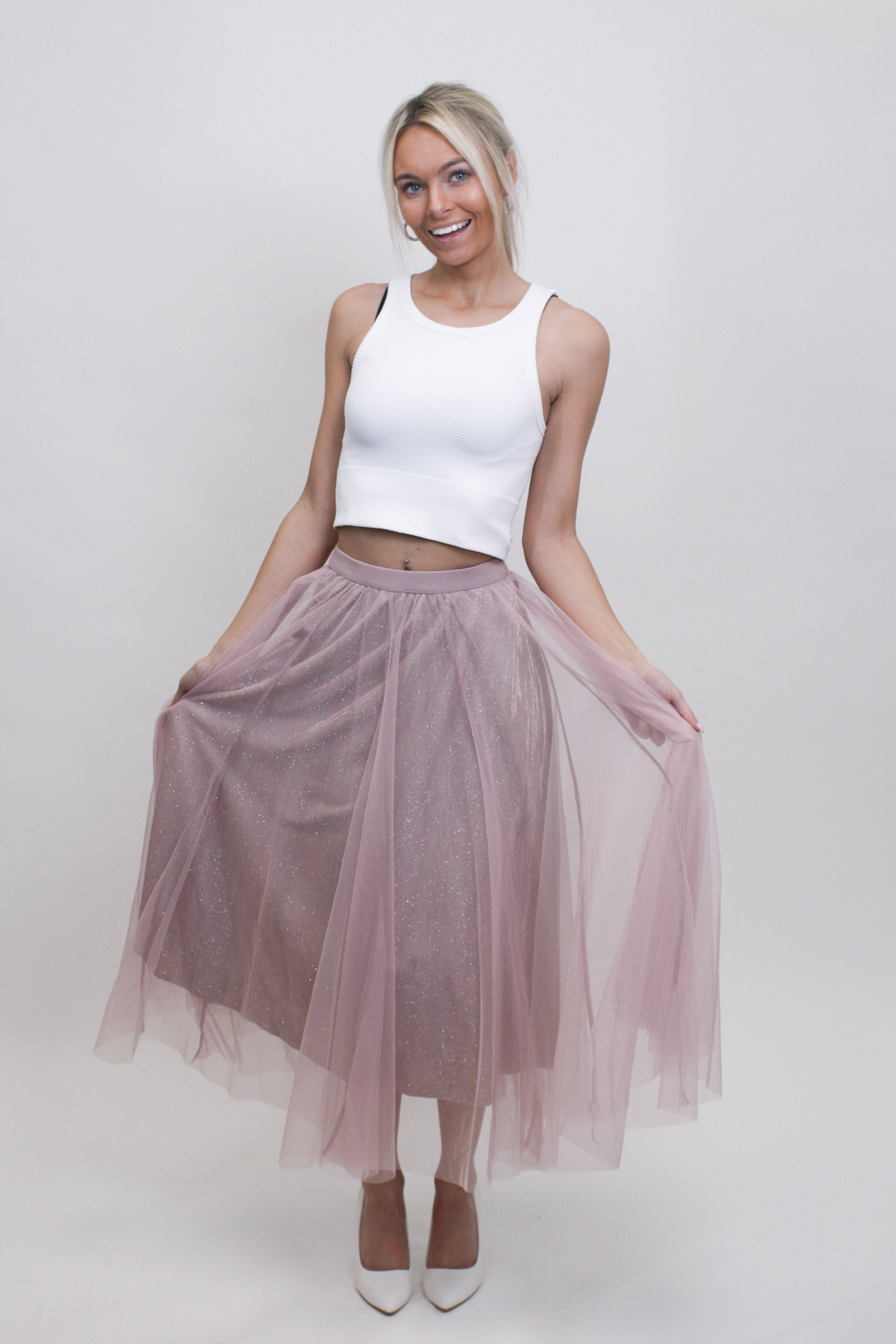 Sparkly Skirt w/ Tulle Overlay