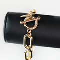 Long Plain Oval Link Toggle Bracelet