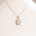 Round Two Tone Rhinestone Pendant Necklace