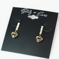 Small Baguette Row Metal Heart Earring