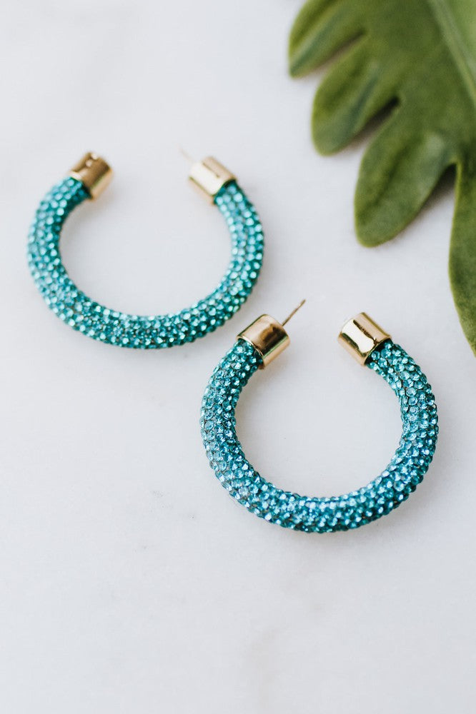 Medium All Rhinestone Hoop