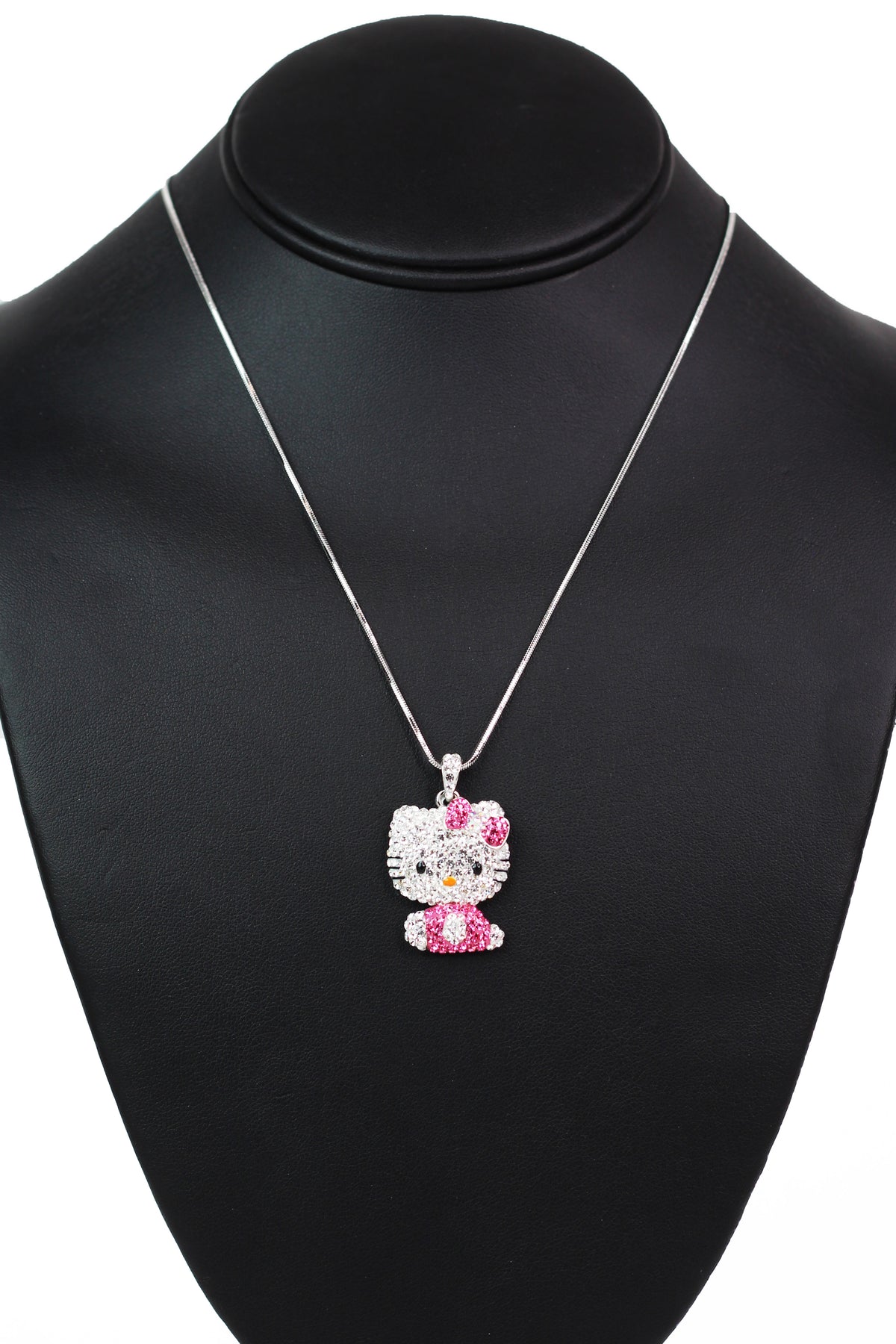 Rhinestone Hello Kitty Half Body Necklace