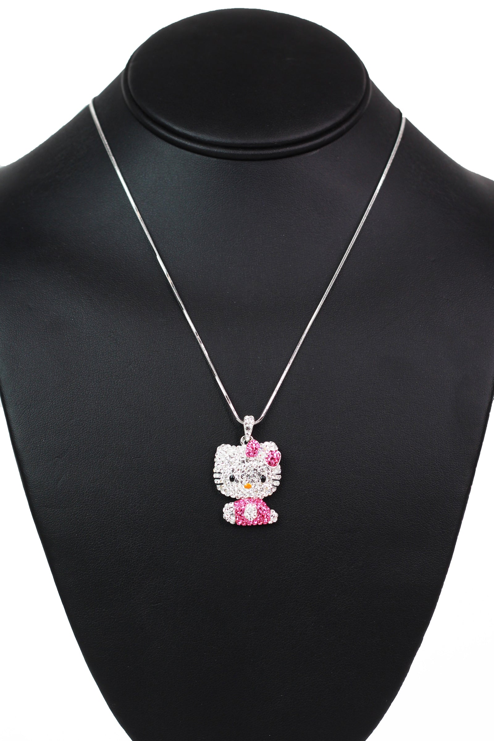 Rhinestone Hello Kitty Half Body Necklace