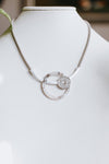 Suede Chain Tortoise Ring Rhinestone Circle Necklace