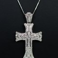 Pave Trimmed Cross Within Cross Necklace