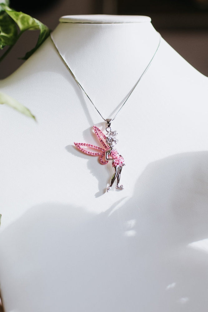 Large Rhinestone Tinkerbell Necklace
