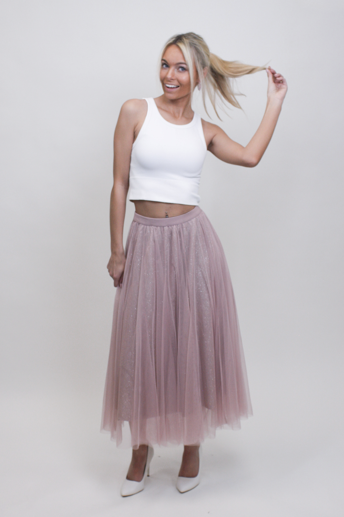 Sparkly Skirt w/ Tulle Overlay