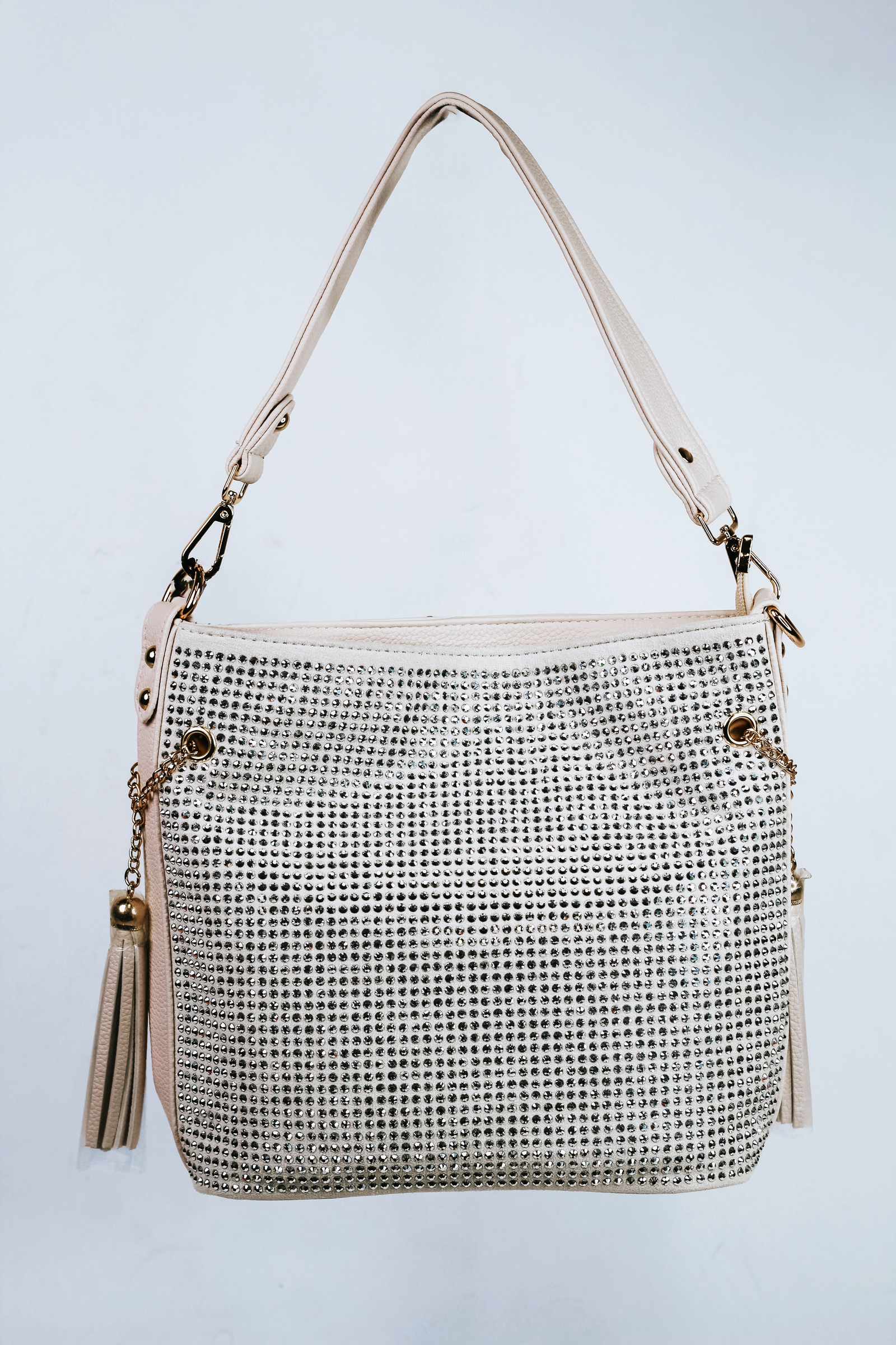 Rhinestone Front Purse w/ Side Tassels