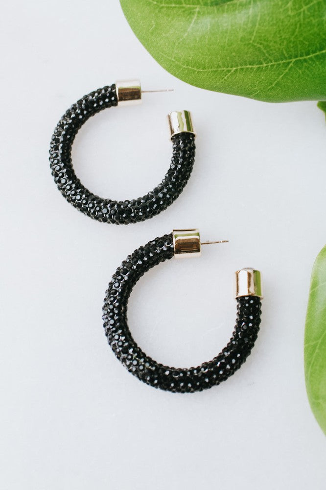 Medium All Rhinestone Hoop