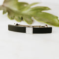 Square Center Rhinestone Resin Barrette