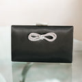 Satin Rhinestone Bow Clutch
