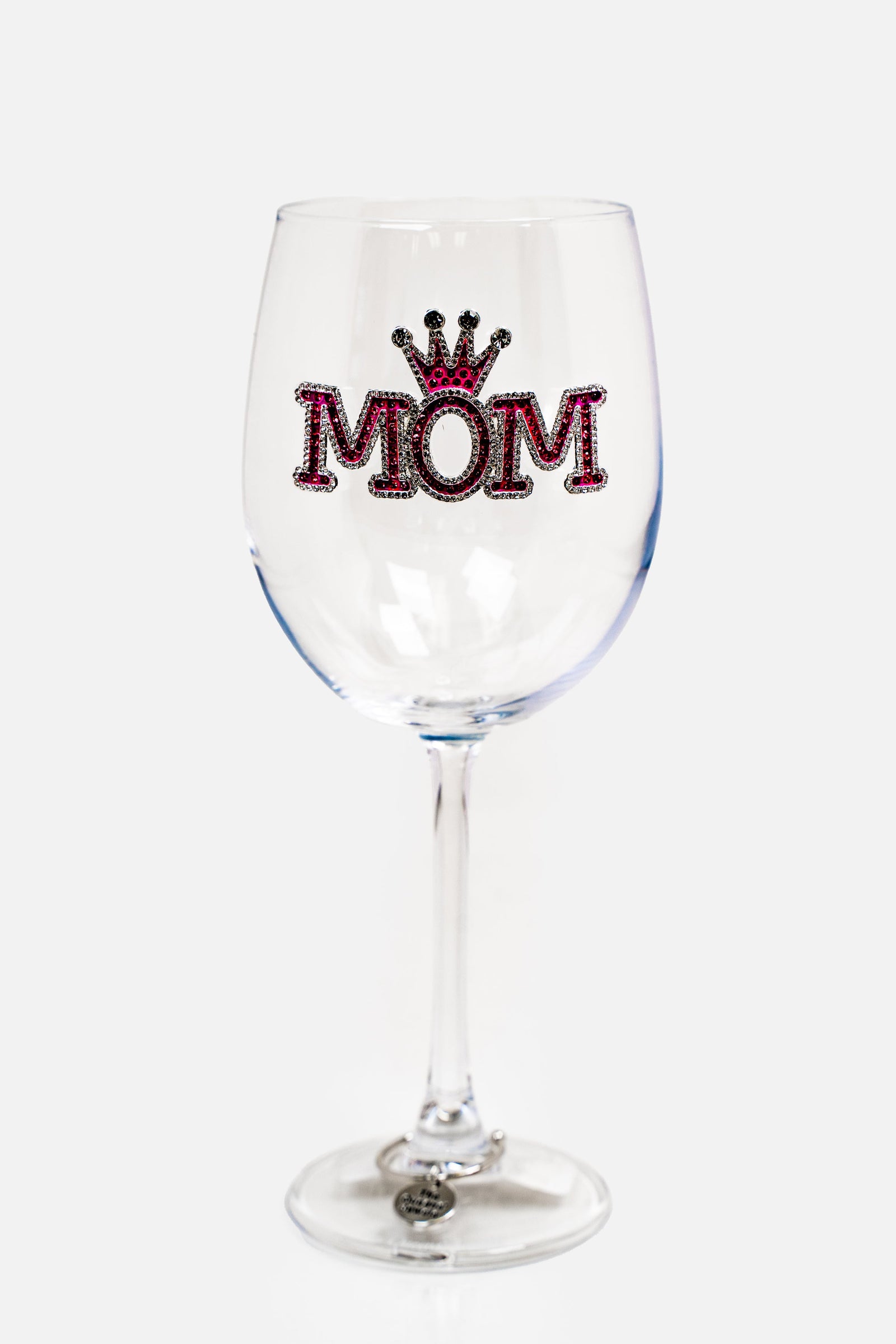 Rhinestone Mom Wine Glass
