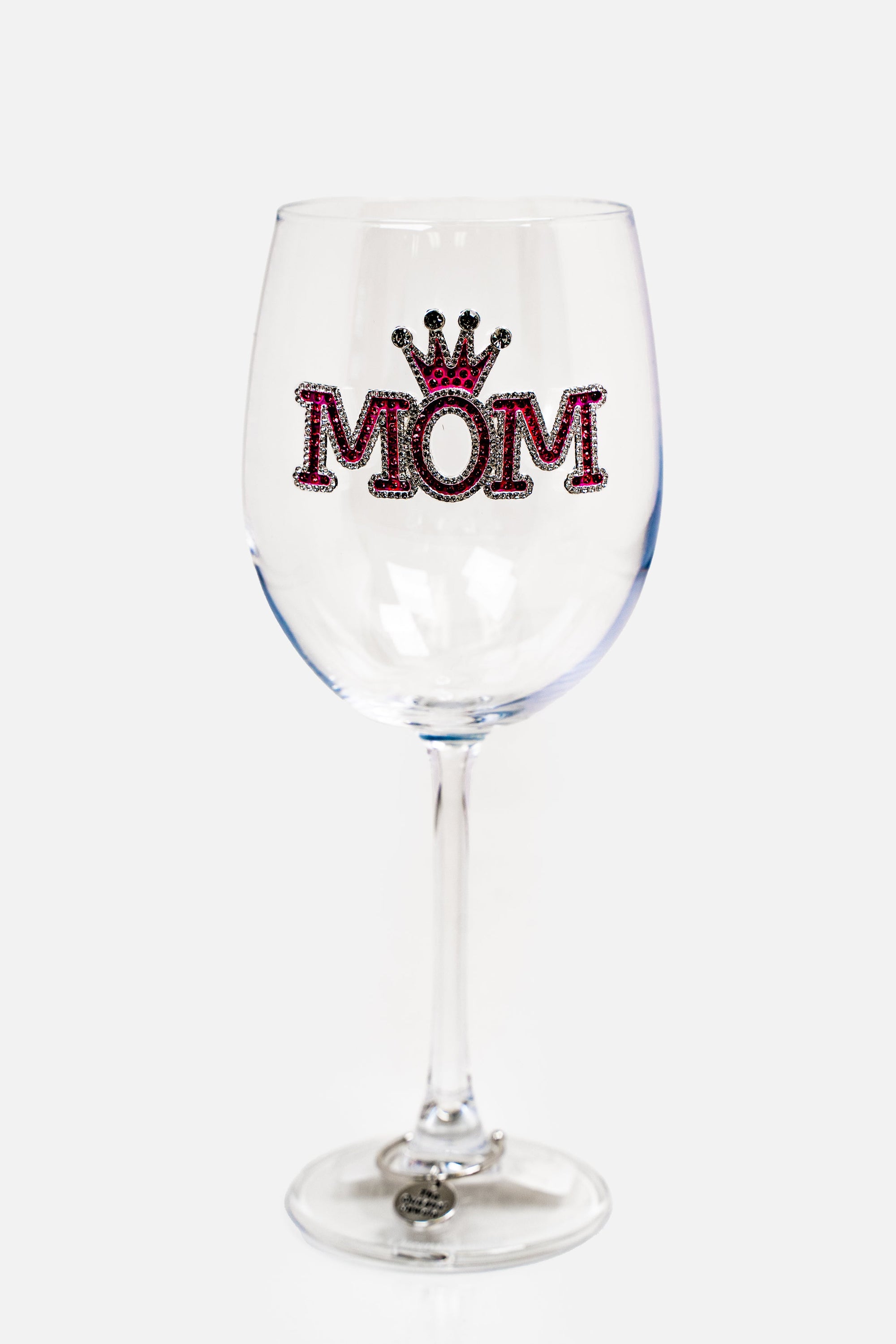 Rhinestone Mom Wine Glass