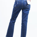 Super High Rise Ankle Flare Jeans w/ Frayed Hem