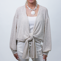 Oversized Knit Tie Front Cardigan