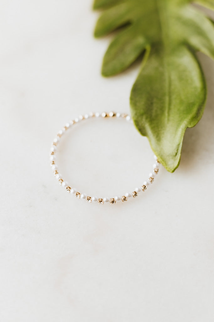 Pearl &amp; Rhinestone Alternate Kids Bracelet