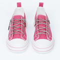 Canvas Sneakers w/ Rhinestone Shoe Laces