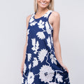 Sleeveless Printed Knit A-Line Dress (SALE)