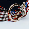 All Over Rhinestone USA Flag Belt