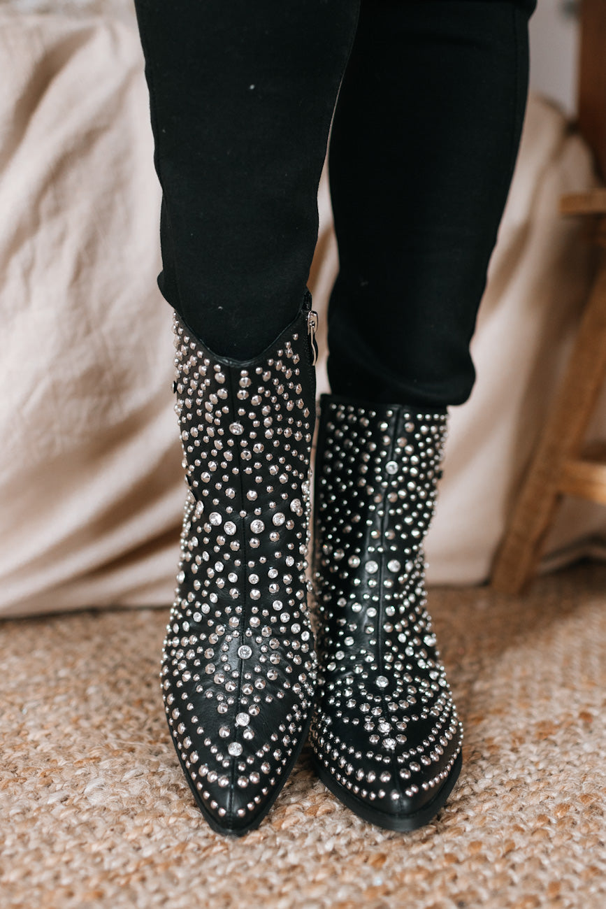 Studded & Diamond Stoned Short Boots (SALE)
