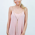 Slinky Knit Sleeveless Top w/ Gold Chain Strap Detail(SALE)