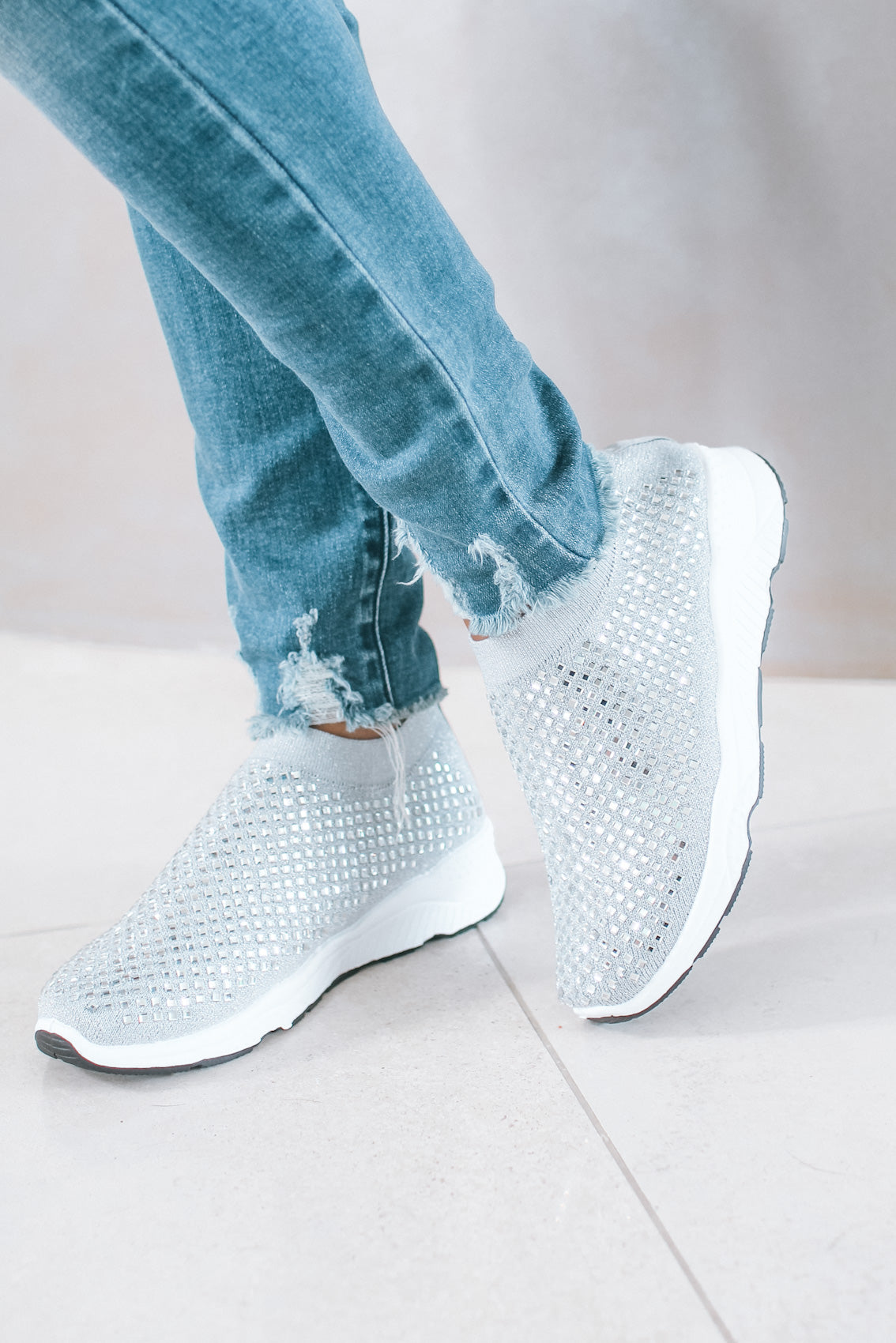 Square Stone Fabric Sneaker