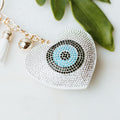 Puffy Heart Evil Eye & Tassel Keychain