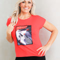 "Lady in Red Hat" Rhinestone & Pearl Statement Tee