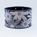 Rhinestone Covered Leather Cuff Bracelet
