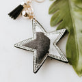 Cow Print Puffy Star Keychain