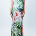 Allover Print V-Neck Maxi Dress