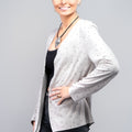 Rhinestone Covered Faux Suede Open Front Jacket