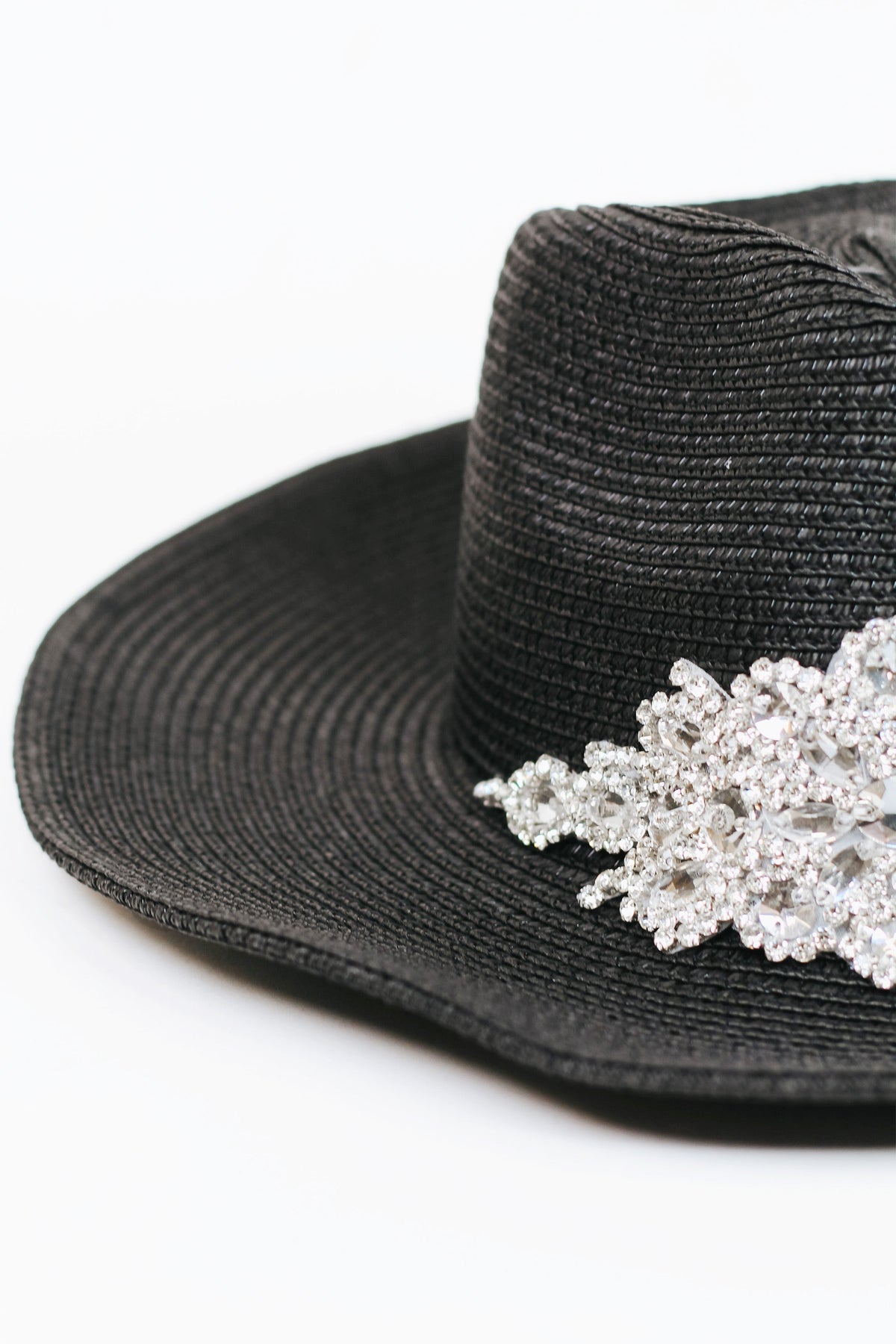 Rhinestone Applique Straw Cowboy Hat