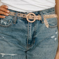 5 Row Round Buckle Mesh Rhinestone Belt