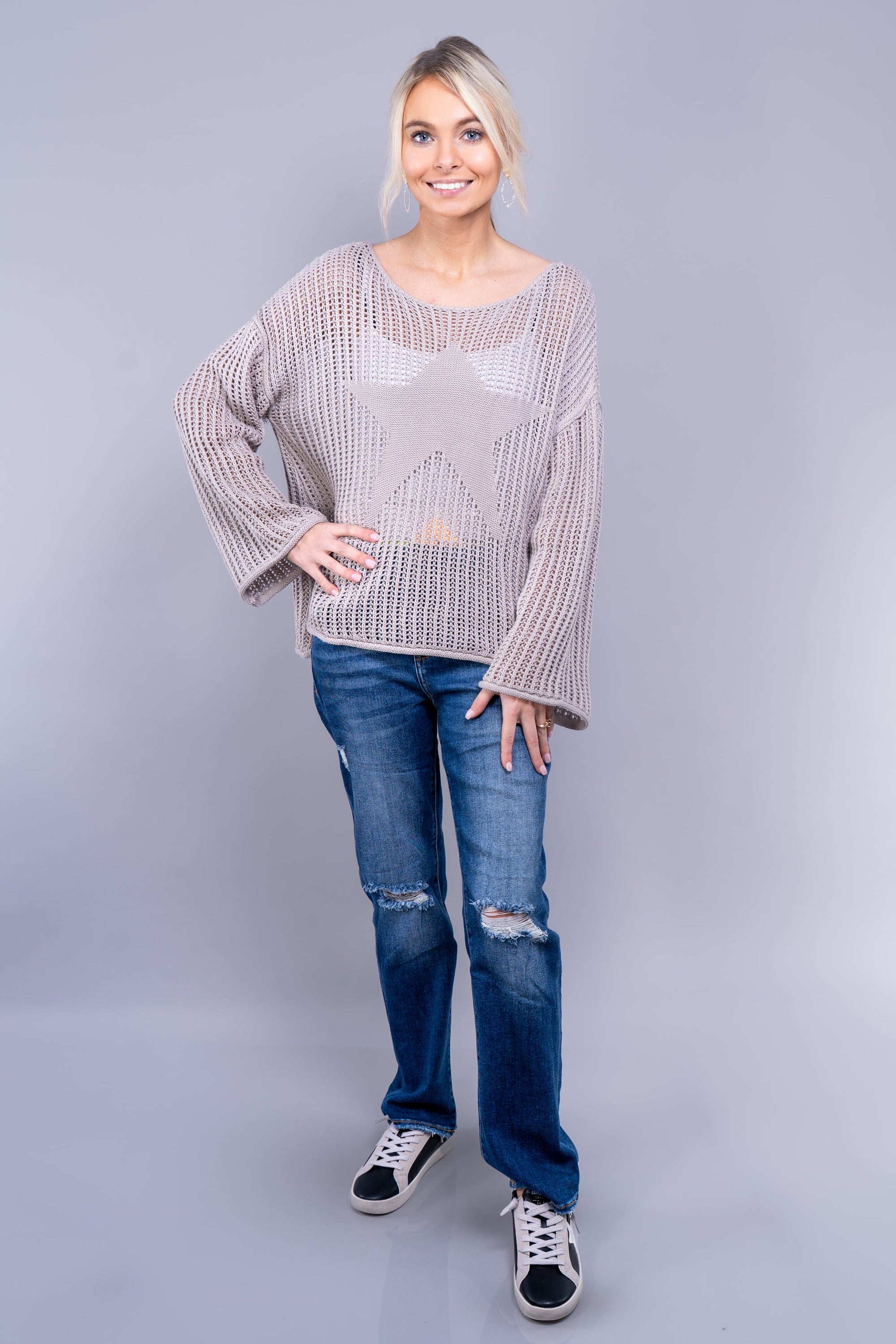 Crochet Sweater with Large Center Star (SALE)