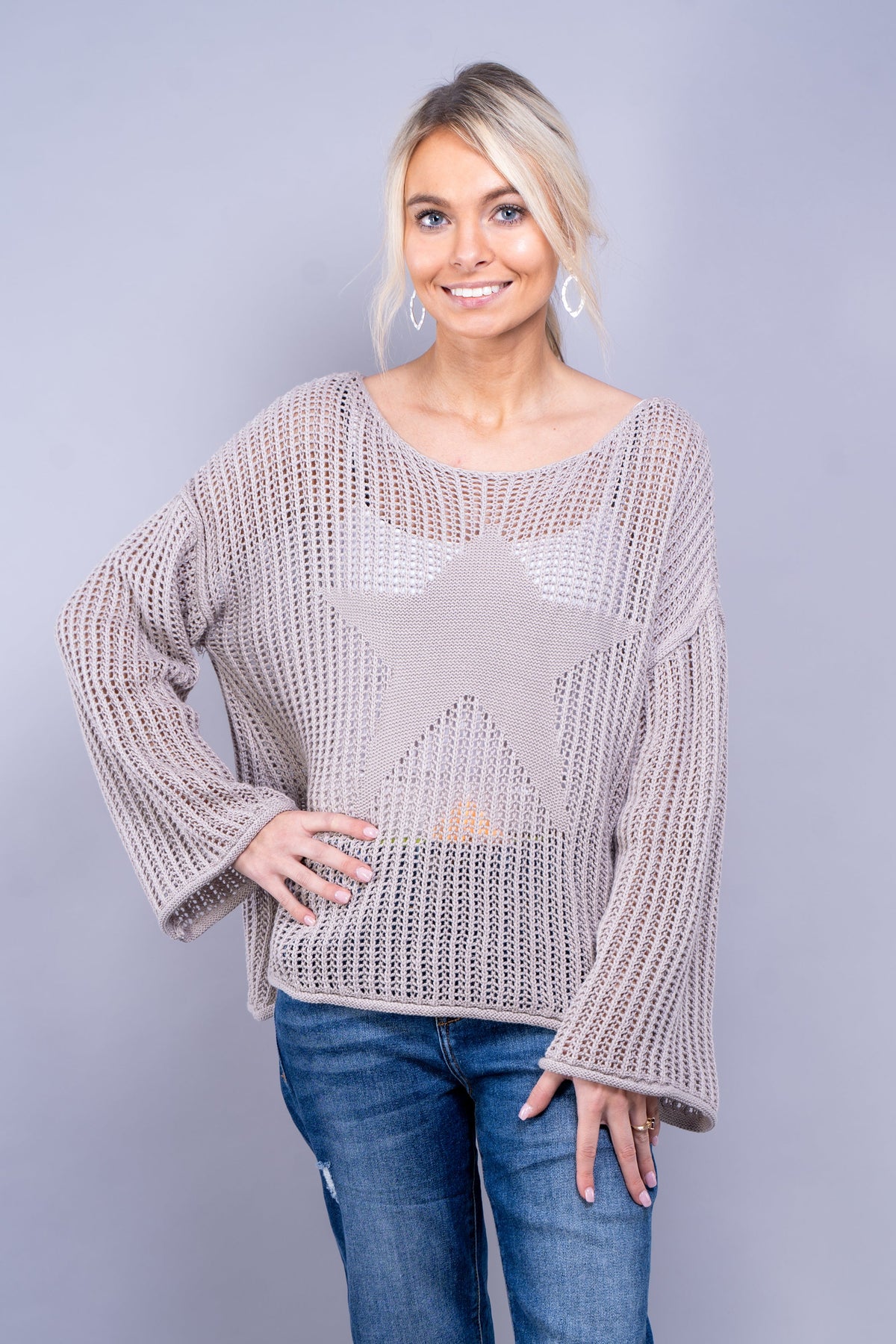 Crochet Sweater with Large Center Star (SALE)