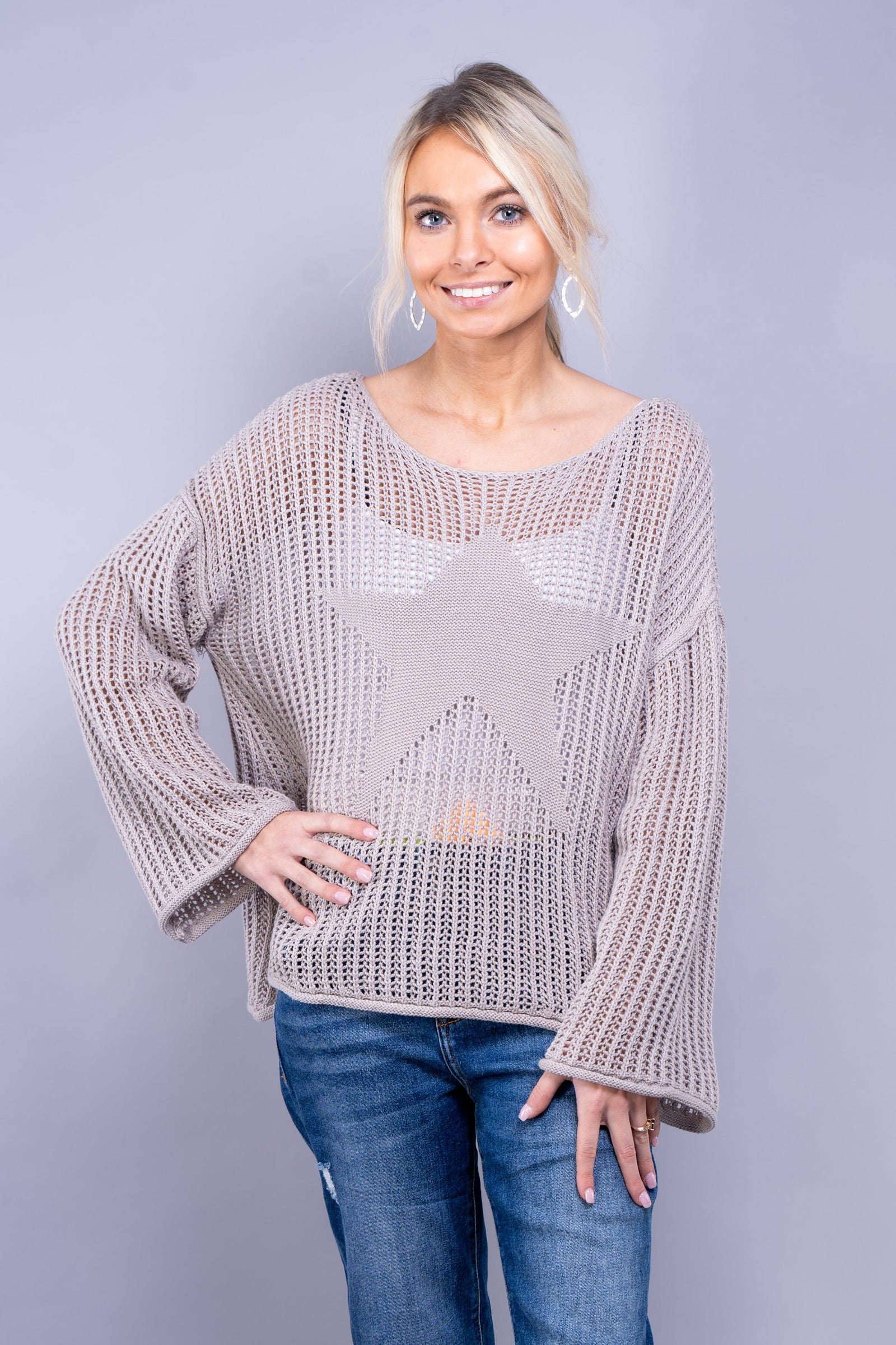 Crochet Sweater with Large Center Star (SALE)