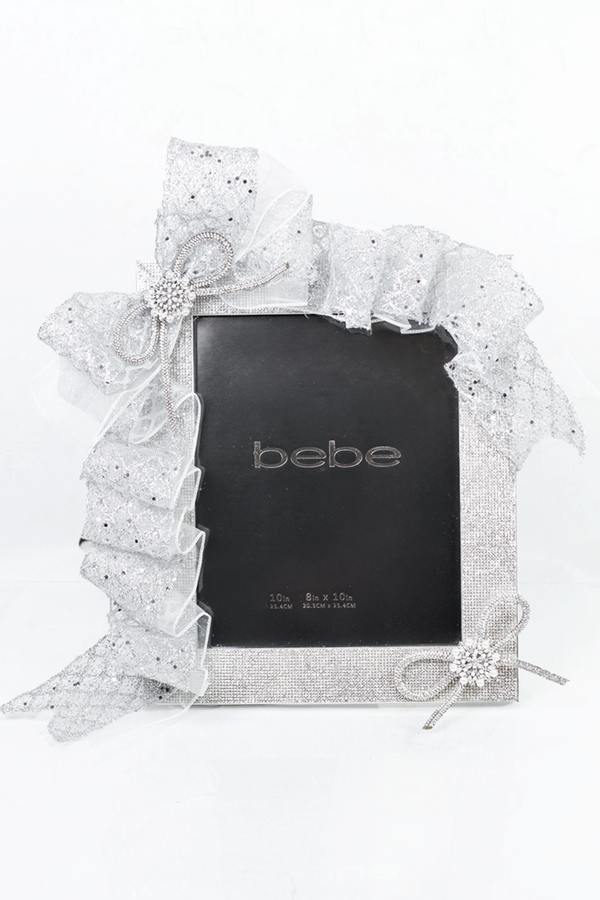 Rhinestone Bows & Ribbon Embellished Picture Frame - Glitz & Ears Boutique