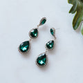 3 Teardrop Rhinestone Trim Earring