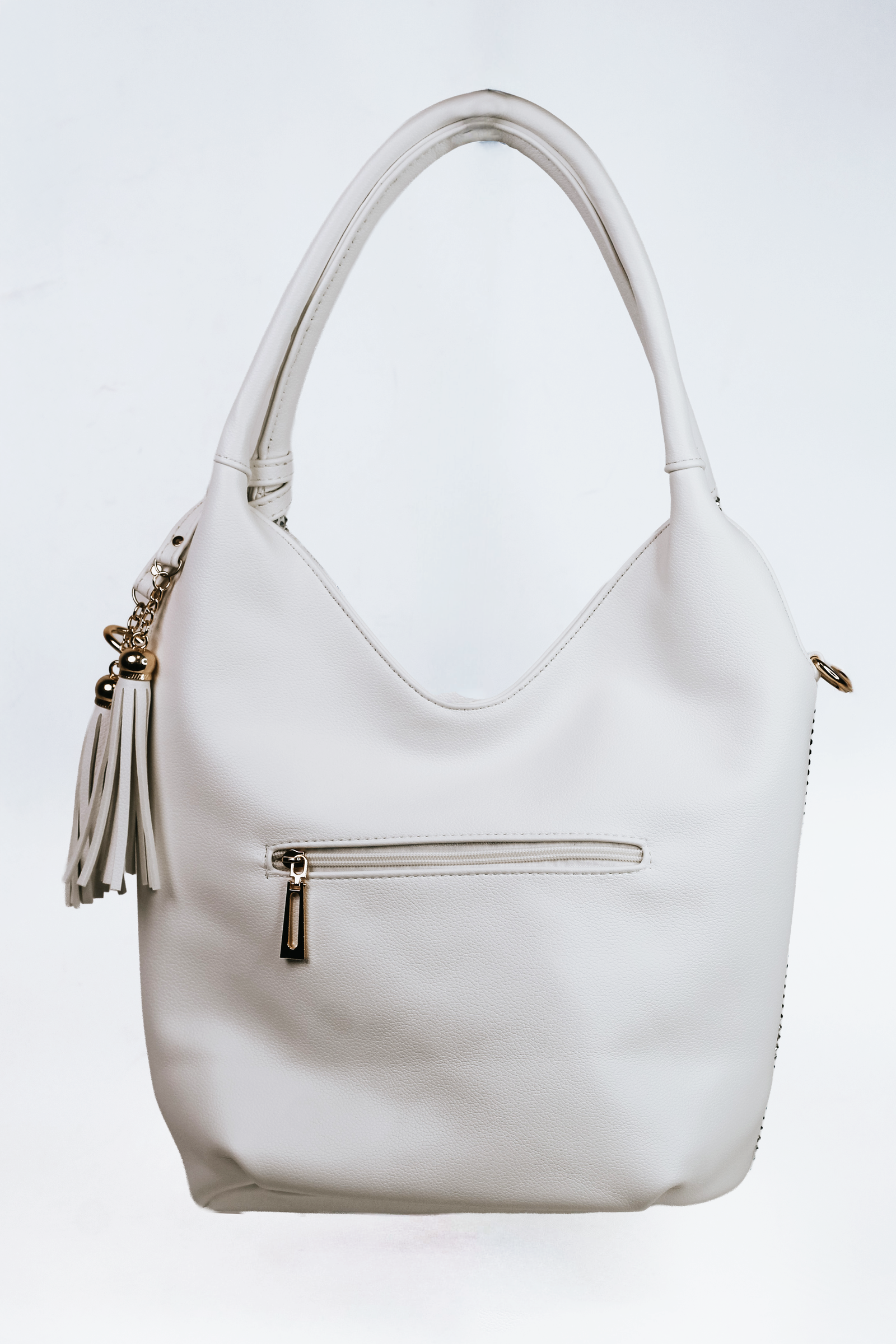 Rhinestone Front V Top Purse w/ Tassels