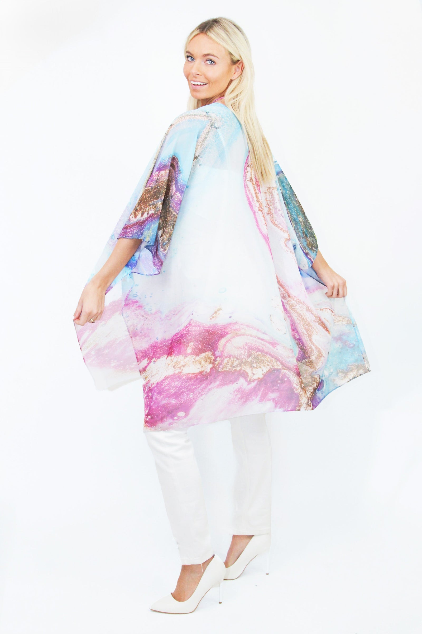 Marble Print Kimono